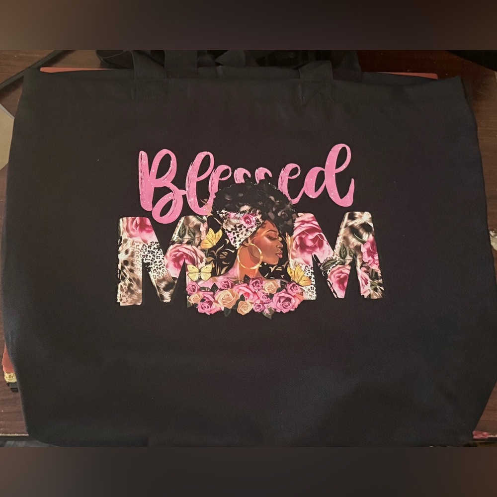 Blessed mom tote bag